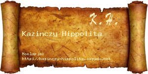 Kazinczy Hippolita névjegykártya